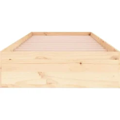 1-Persoons Bedden-vidaXL - Bed frame met lattenbodem - Naturel - Massief hout - 75x190 cm