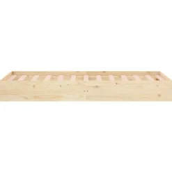 1-Persoons Bedden-vidaXL - Bed frame met lattenbodem - Naturel - Massief hout - 75x190 cm