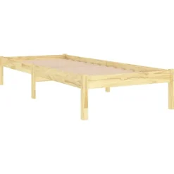 vidaXL - Bed frame met lattenbodem - Naturel - Massief grenenhout - 90x190 cm