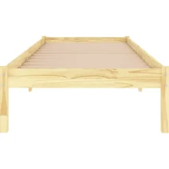 vidaXL - Bed frame met lattenbodem - Naturel - Massief grenenhout - 90x190 cm