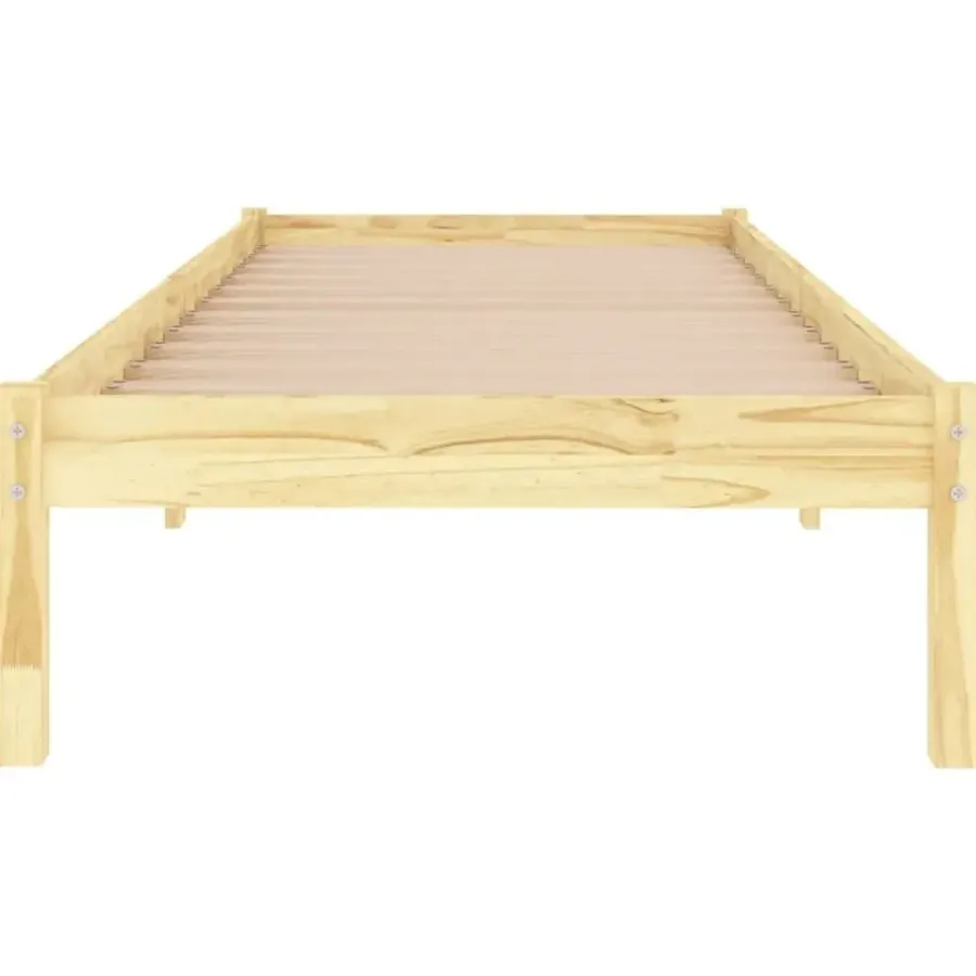 vidaXL - Bed frame met lattenbodem - Naturel - Massief grenenhout - 90x190 cm