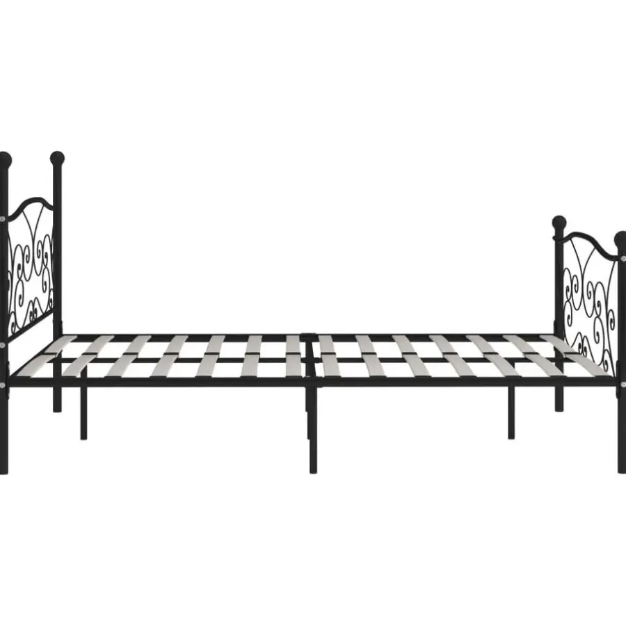 vidaXL - Bed frame met lattenbodem - Zwart - Metaal - 180x200 cm