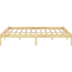 vidaXL - Bed frame met lattenbodem - Naturel - Massief grenenhout - 140x200 cm