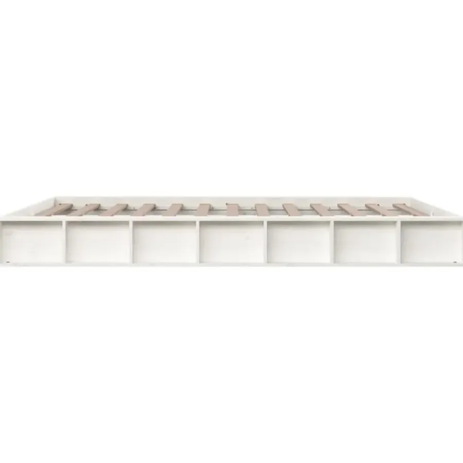 vidaXL - Bed frame met opbergruimte - Wit - Massief hout - 140x200 cm