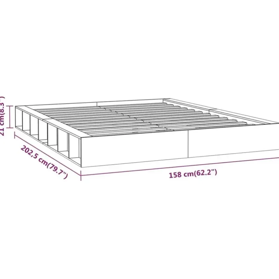 vidaXL - Bed frame met opbergruimte - Wit - Massief hout - 140x200 cm