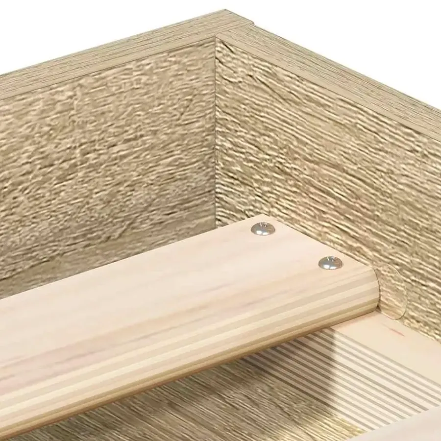 Twijfelaars-vidaXL - Bed frame met opbergruimte - Sonoma eikenkleurig - Hout - 200x200 cm