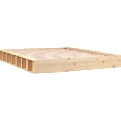 Twijfelaars-vidaXL - Bed frame met opbergruimte - Naturel - Massief hout - 1400x200 cm