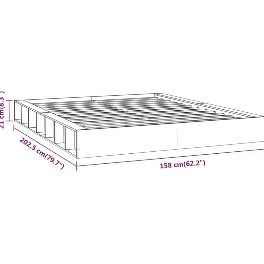Twijfelaars-vidaXL - Bed frame met opbergruimte - Naturel - Massief hout - 1400x200 cm