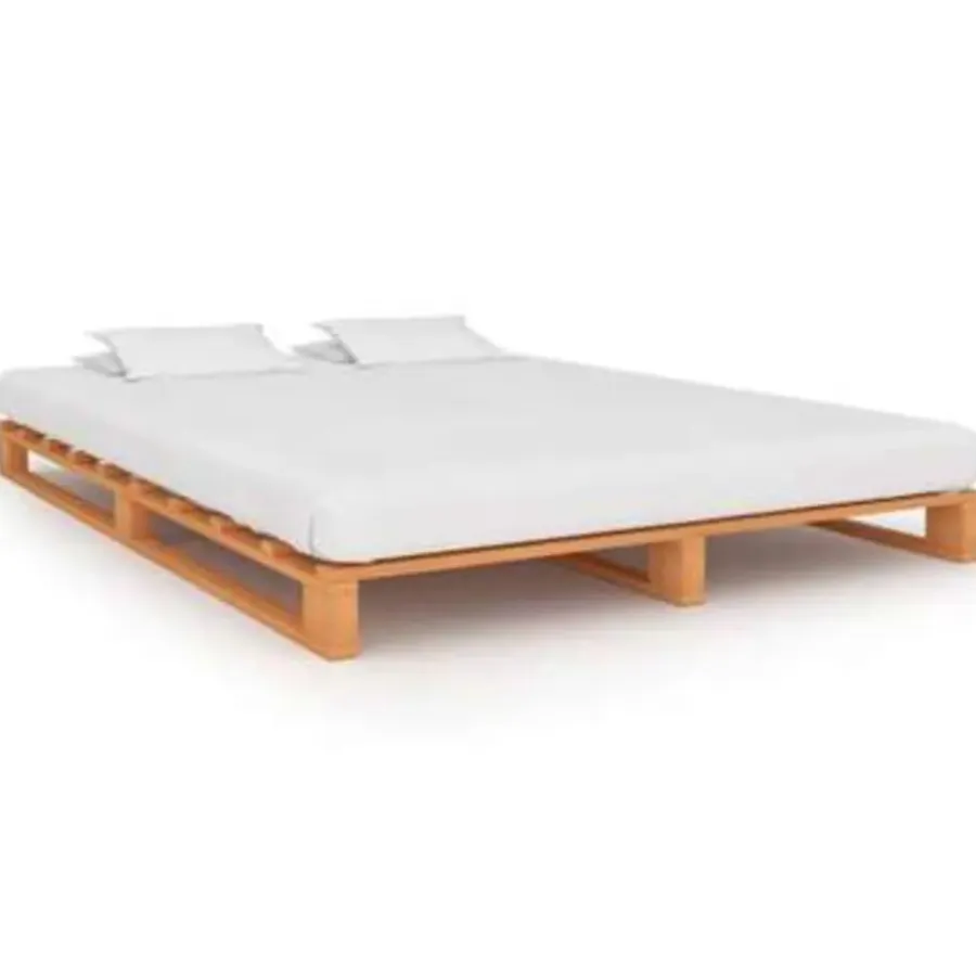 2-Persoons Bedden-vidaXL - Bed frame pallet - Bruin - Massief grenenhout - 180x200 cm