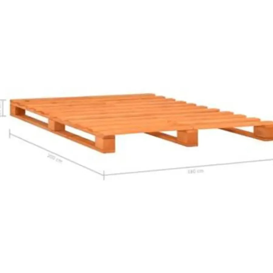 2-Persoons Bedden-vidaXL - Bed frame pallet - Bruin - Massief grenenhout - 180x200 cm
