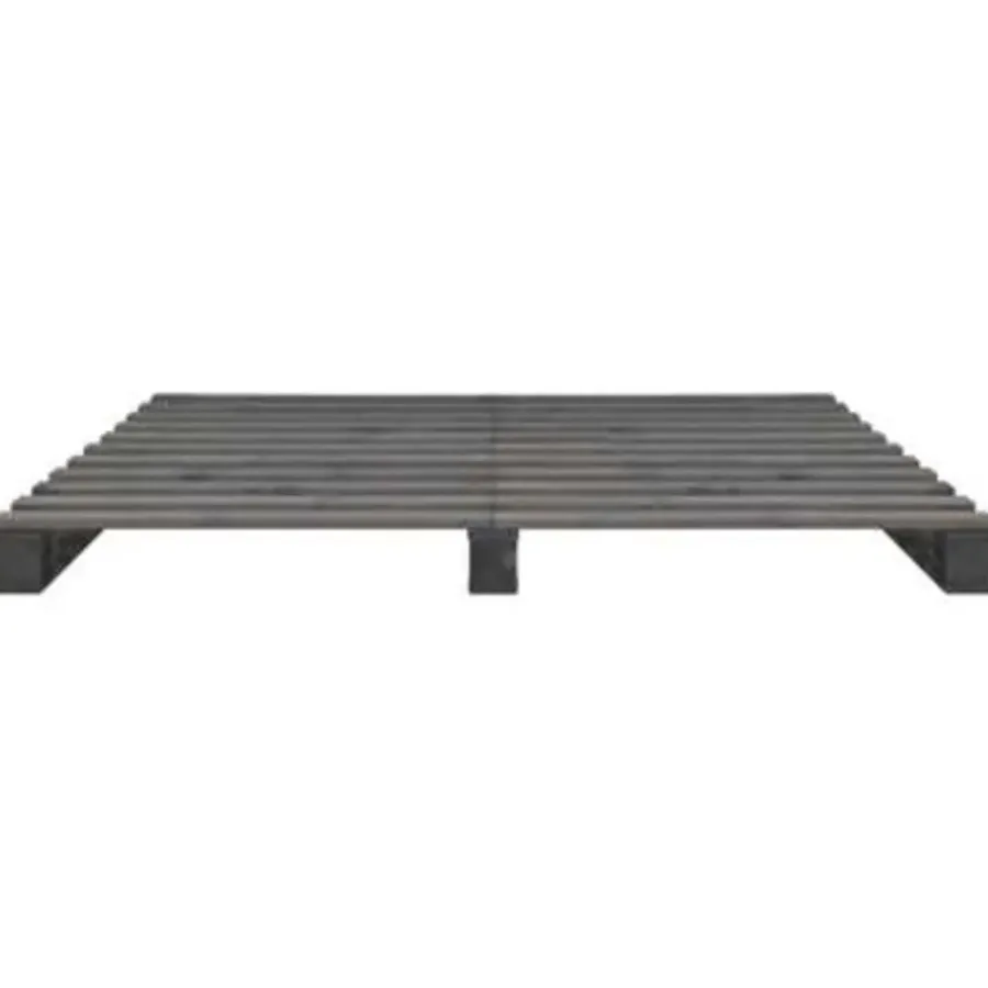 vidaXL - Bed frame pallet - Grijs - Massief grenenhout - 120x200 cm