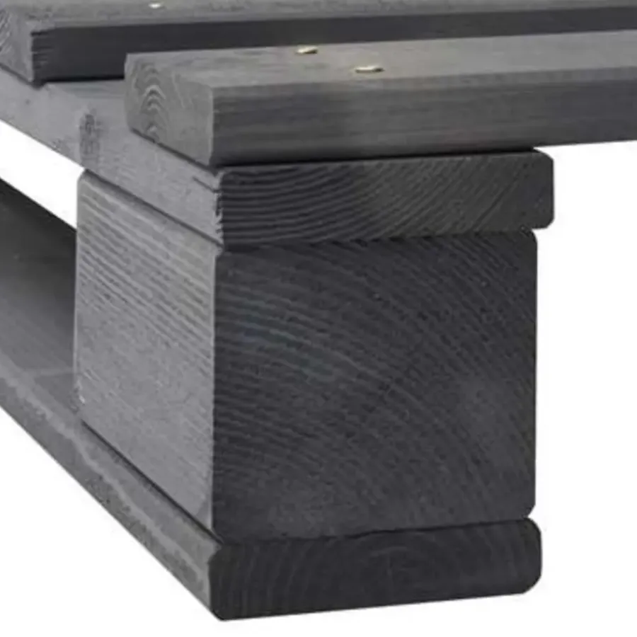 vidaXL - Bed frame pallet - Grijs - Massief grenenhout - 120x200 cm