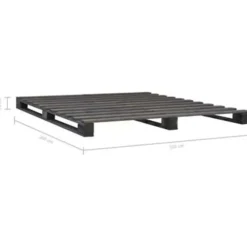 vidaXL - Bed frame pallet - Grijs - Massief grenenhout - 120x200 cm