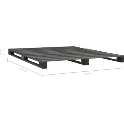 vidaXL - Bed frame pallet - Grijs - Massief grenenhout - 120x200 cm