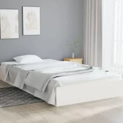 1-Persoons Bedden-vidaXL - Bed frame pallet - Wit - Massief hout - 90x200 cm