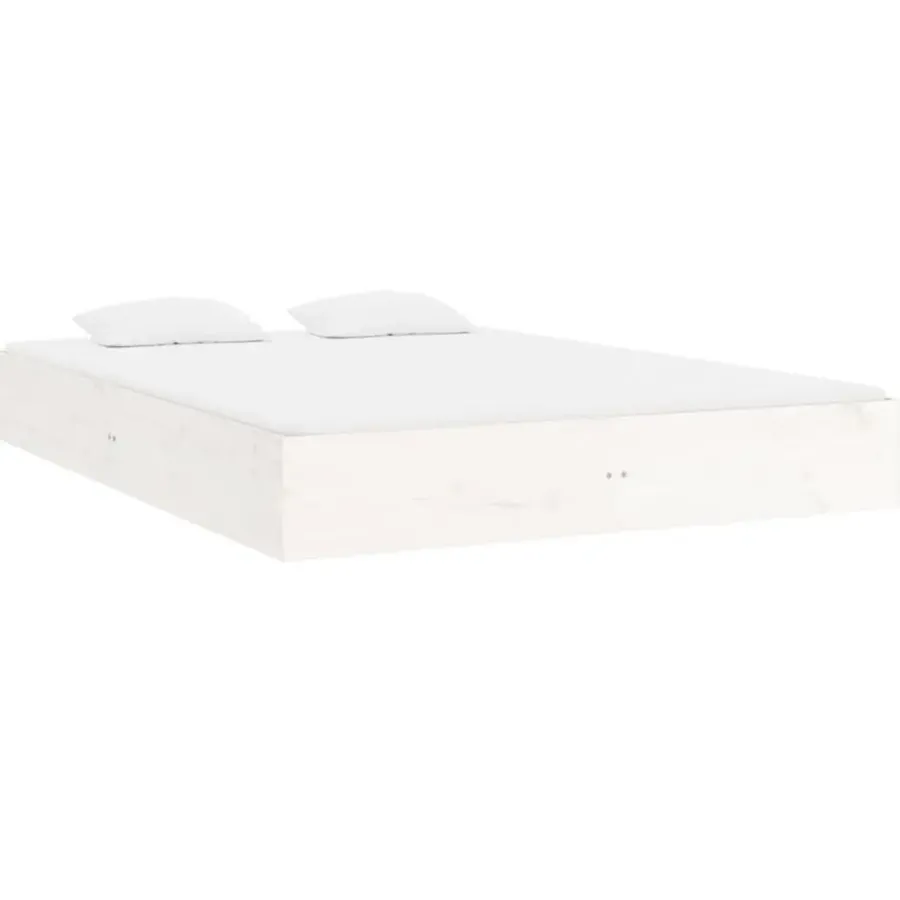 vidaXL - Bed frame pallet - Wit - Massief hout - 140x200 cm