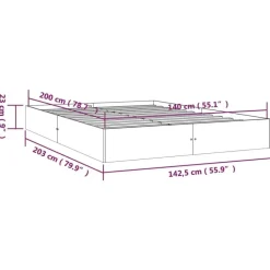 vidaXL - Bed frame pallet - Wit - Massief hout - 140x200 cm