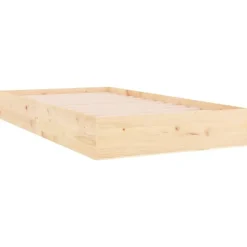 vidaXL - Bed frame pallet met lattenbodem - Naturel- Massief hout - 90x200 cm