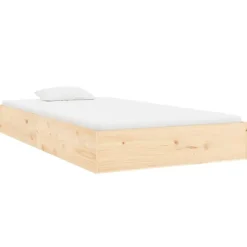 vidaXL - Bed frame pallet met lattenbodem - Naturel- Massief hout - 90x200 cm