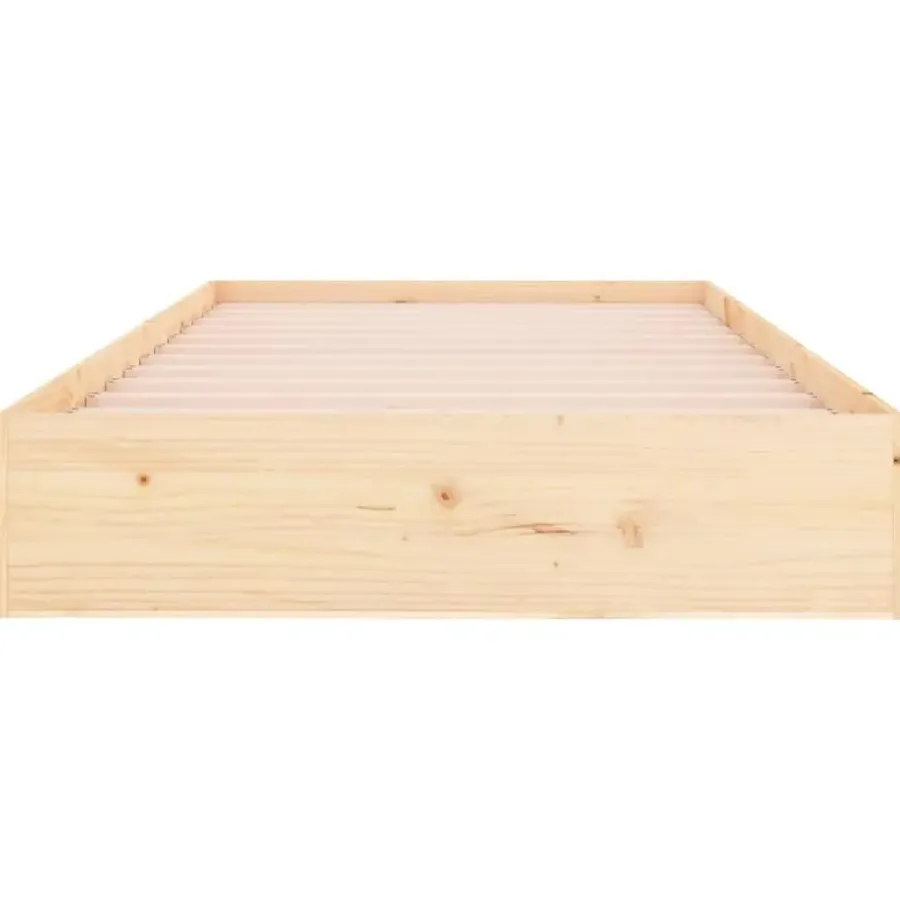 vidaXL - Bed frame pallet met lattenbodem - Naturel- Massief hout - 90x200 cm