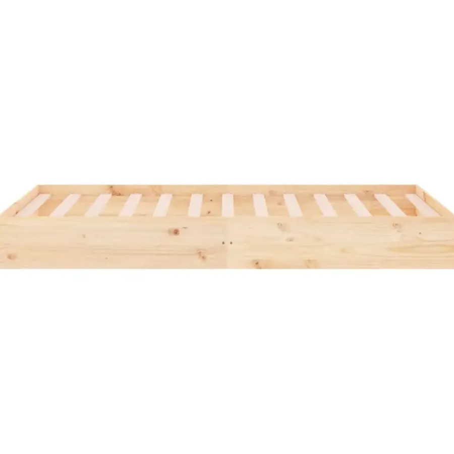 vidaXL - Bed frame pallet met lattenbodem - Naturel- Massief hout - 90x200 cm