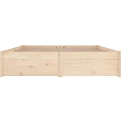 Twijfelaars-vidaXL - Bed frame zonder matras met lades - Naturel - Grenenhout - 120x200 cm