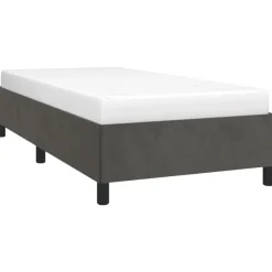 1-Persoons Bedden-vidaXL - Bed frame zonder matras - Donkergrijs- Fluweel - 90x200 cm