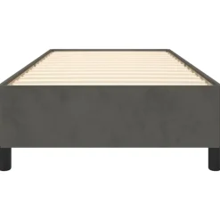 1-Persoons Bedden-vidaXL - Bed frame zonder matras - Donkergrijs- Fluweel - 90x200 cm