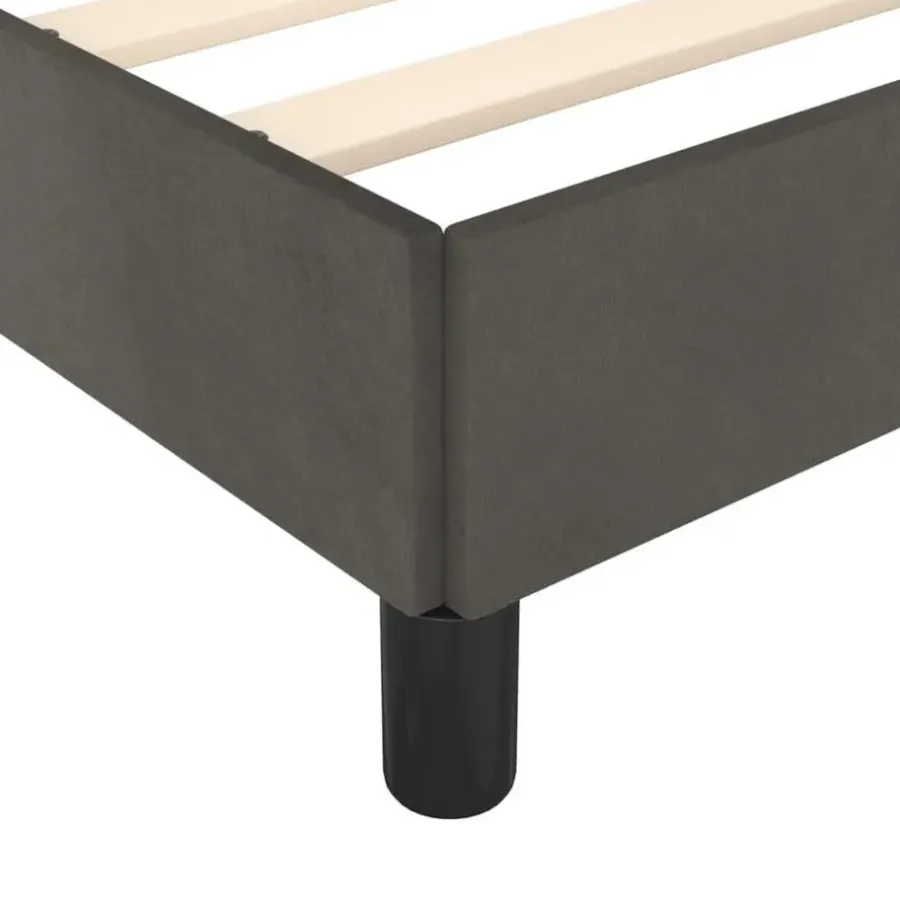 1-Persoons Bedden-vidaXL - Bed frame zonder matras - Donkergrijs- Fluweel - 90x200 cm