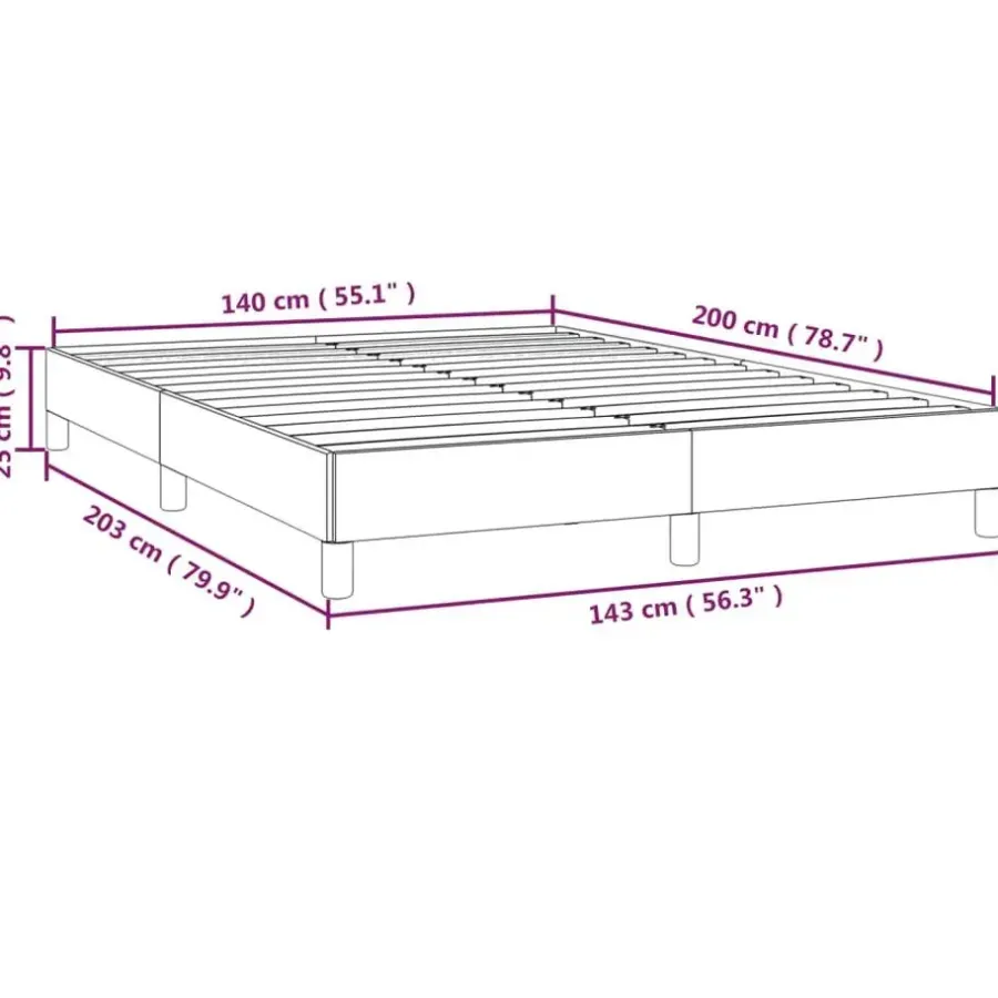vidaXL - Bed frame zonder matras - Zwart - Fluweel - 140x200 cm