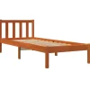 1-Persoons Bedden-vidaXL - Bed frame zonder matras - Wasbruin - Massief grenenhout - 90x200 cm