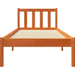 1-Persoons Bedden-vidaXL - Bed frame zonder matras - Wasbruin - Massief grenenhout - 90x200 cm