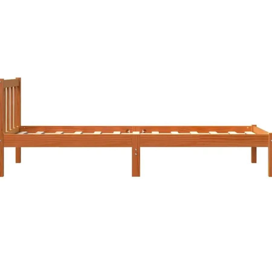 1-Persoons Bedden-vidaXL - Bed frame zonder matras - Wasbruin - Massief grenenhout - 90x200 cm