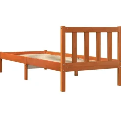 1-Persoons Bedden-vidaXL - Bed frame zonder matras - Wasbruin - Massief grenenhout - 90x200 cm