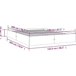 vidaXL - Bed frame zonder matras - Massief hout - 120x200 cm