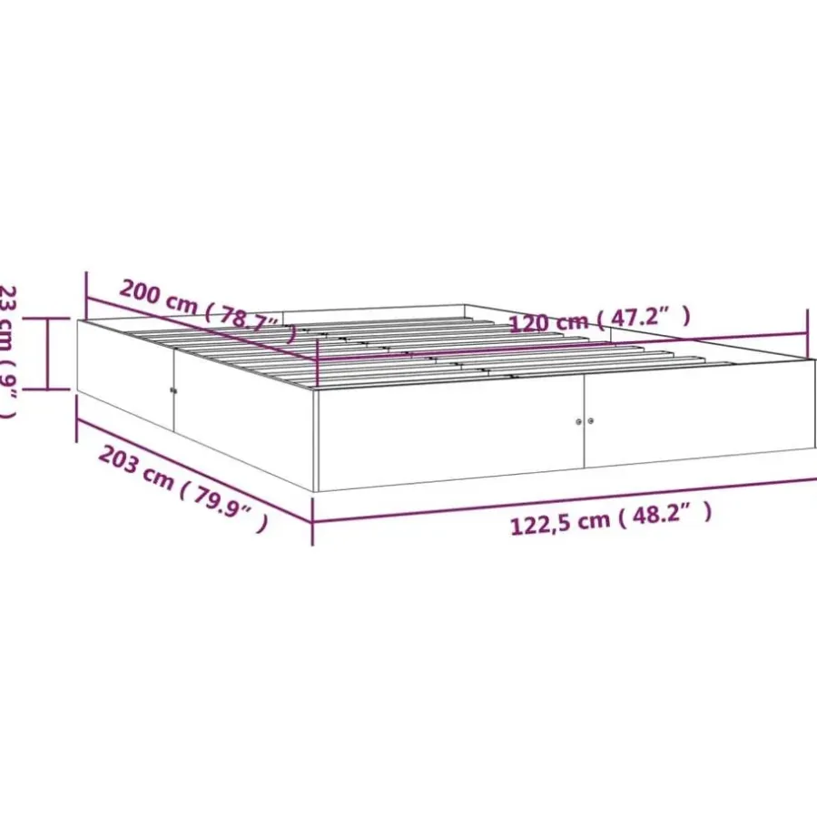 vidaXL - Bed frame zonder matras - Massief hout - 120x200 cm