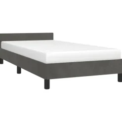 1-Persoons Bedden-vidaXL - Bed frame zonder matras - Donkergrijs - Fluweel - 90x200 cm