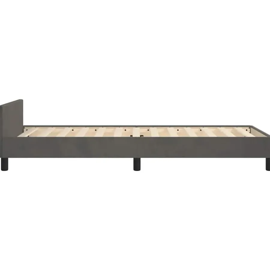 1-Persoons Bedden-vidaXL - Bed frame zonder matras - Donkergrijs - Fluweel - 90x200 cm