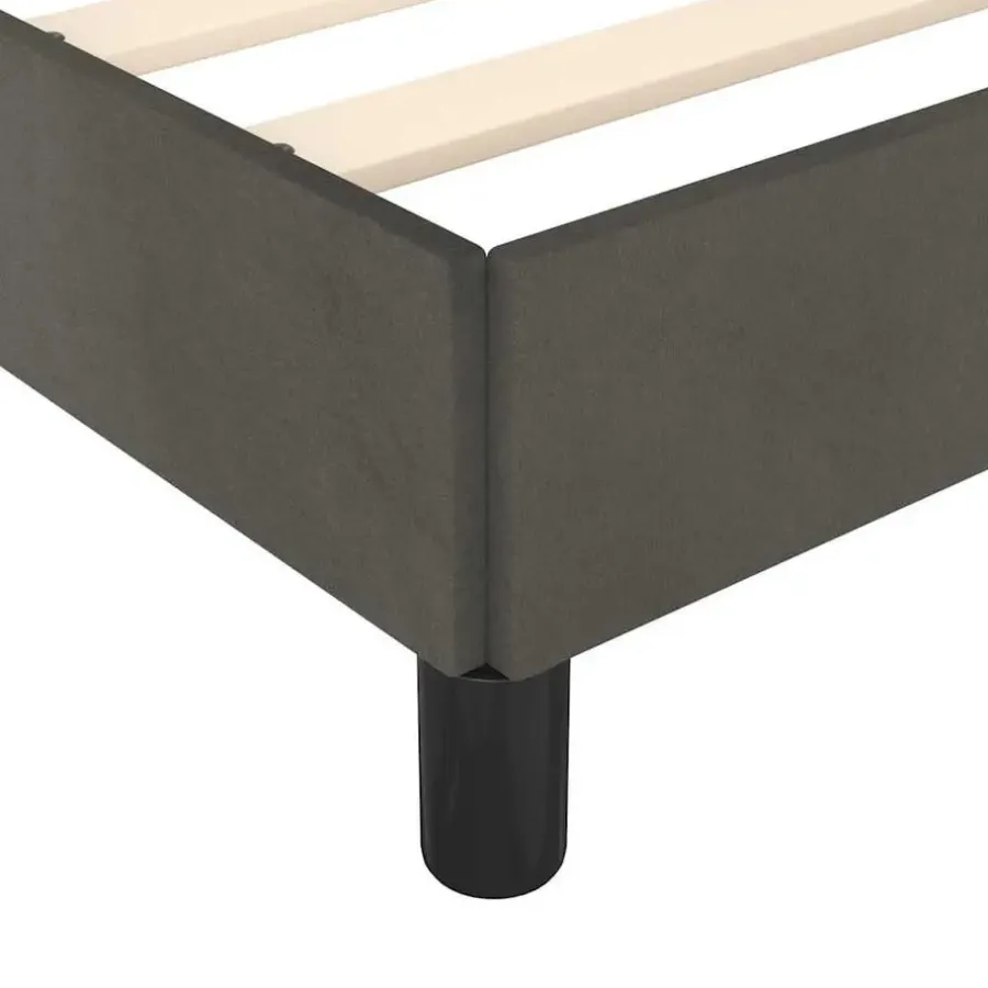 1-Persoons Bedden-vidaXL - Bed frame zonder matras - Donkergrijs - Fluweel - 90x200 cm