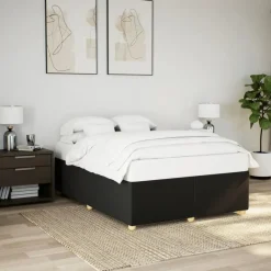 Twijfelaars-vidaXL - Bed frame zonder matras - Zwart - Stof - 140x200 cm