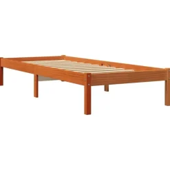 1-Persoons Bedden-vidaXL - Bed frame zonder matras - Wasbruin - Massief grenenhout - 90x200 cm