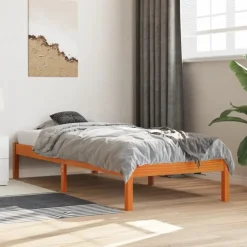 1-Persoons Bedden-vidaXL - Bed frame zonder matras - Wasbruin - Massief grenenhout - 90x200 cm