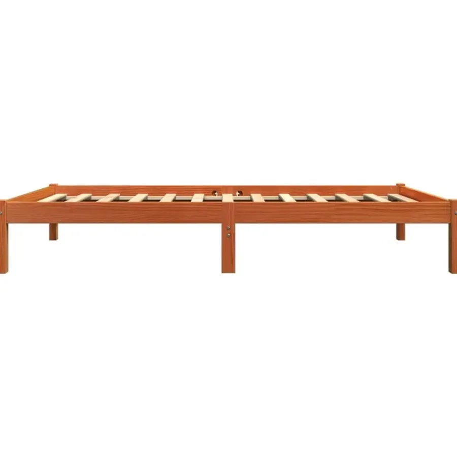 1-Persoons Bedden-vidaXL - Bed frame zonder matras - Wasbruin - Massief grenenhout - 90x200 cm