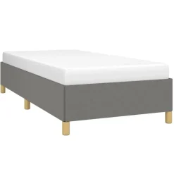 1-Persoons Bedden-vidaXL - Bed frame zonder matras - Donkergrijs - Stof - 80x200 cm
