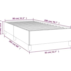 1-Persoons Bedden-vidaXL - Bed frame zonder matras - Donkergrijs - Stof - 80x200 cm