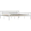 Twijfelaars-vidaXL - Bed met hoofd- en voeteneinde - Wit en zwart - metaal - 180x200 cm