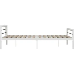 Twijfelaars-vidaXL - Bed met hoofd- en voeteneinde - Wit en zwart - metaal - 180x200 cm