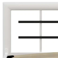Twijfelaars-vidaXL - Bed met hoofd- en voeteneinde - Wit en zwart - metaal - 180x200 cm