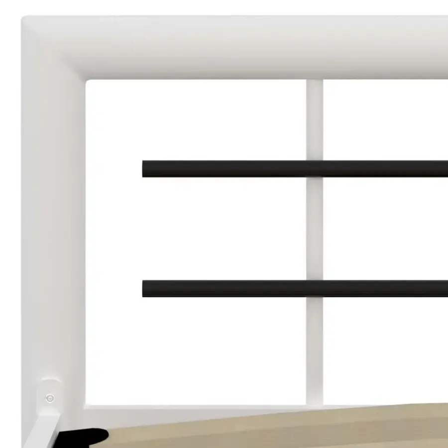 Twijfelaars-vidaXL - Bed met hoofd- en voeteneinde - Wit en zwart - metaal - 180x200 cm