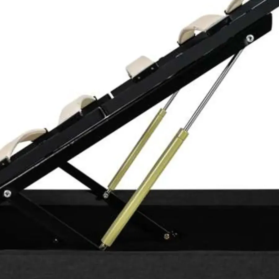 vidaXL - Bed met opbergruimte en LED - Donkergrijs - Stof - 140x200 cm
